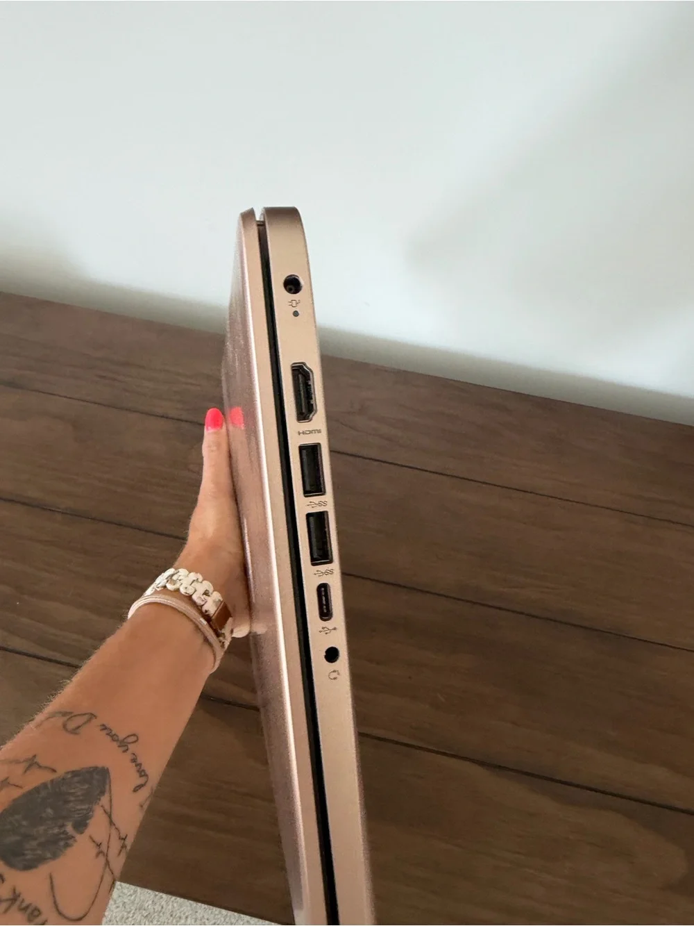 HP Laptop in Silver with Rose Gold Trim